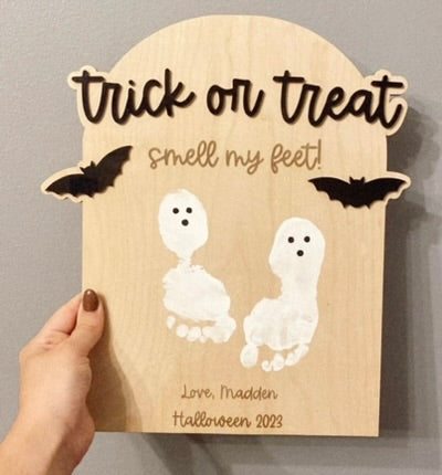 "trick or treat smell my feet" Paint your own