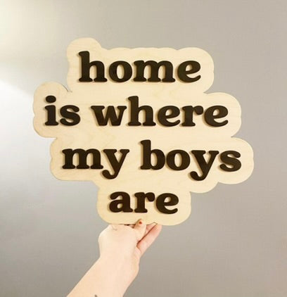 "home is where my boys are" Wall Decor